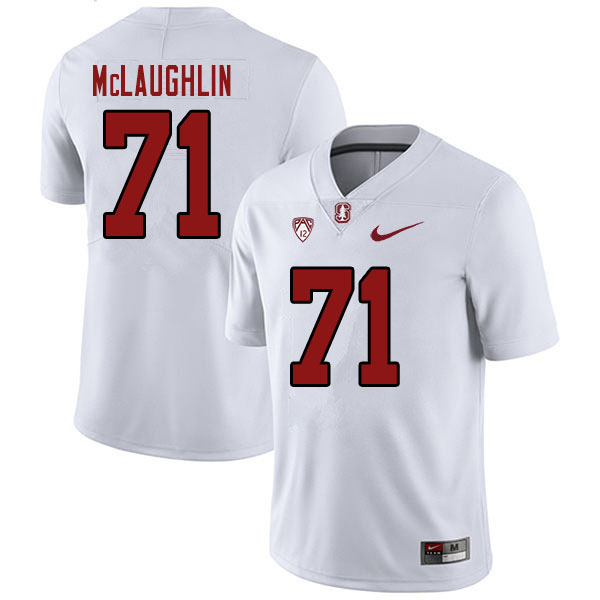 Men #71 Connor McLaughlin Stanford Cardinal College Football Jerseys Sale-White - Click Image to Close